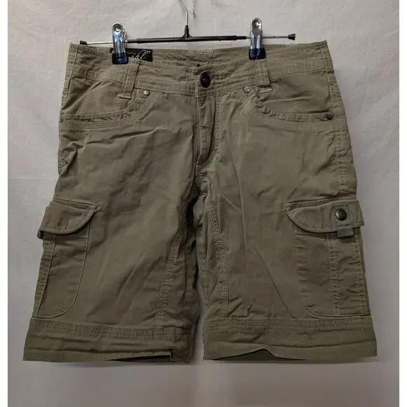 Kuhl Olive Green Cargo Shorts Women's Size 2 - Picture 1 of 4